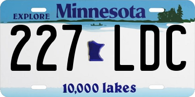 MN license plate 227LDC