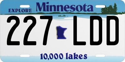 MN license plate 227LDD