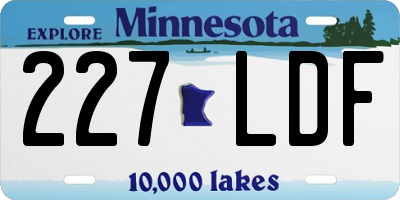 MN license plate 227LDF
