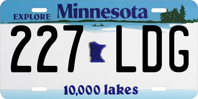 MN license plate 227LDG