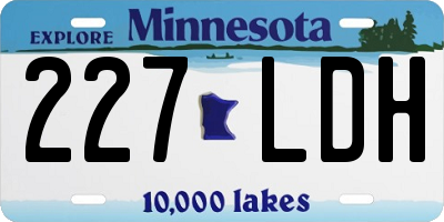MN license plate 227LDH