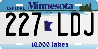 MN license plate 227LDJ