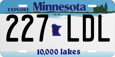 MN license plate 227LDL
