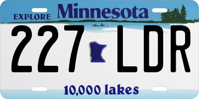 MN license plate 227LDR