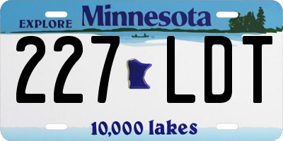 MN license plate 227LDT