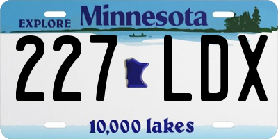 MN license plate 227LDX