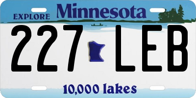 MN license plate 227LEB