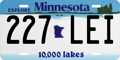 MN license plate 227LEI
