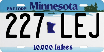 MN license plate 227LEJ