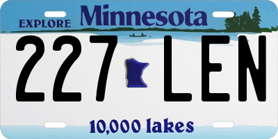 MN license plate 227LEN