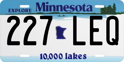 MN license plate 227LEQ