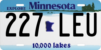 MN license plate 227LEU