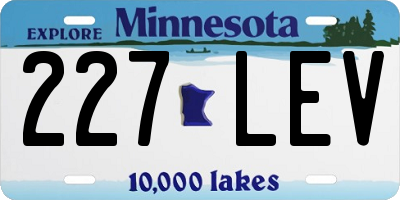 MN license plate 227LEV