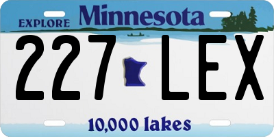 MN license plate 227LEX