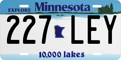 MN license plate 227LEY