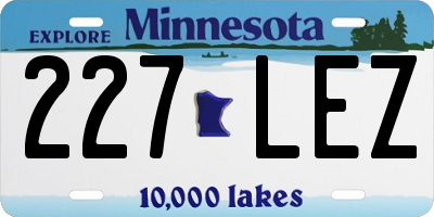MN license plate 227LEZ