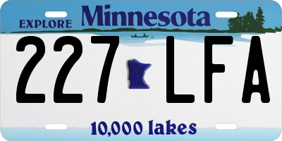 MN license plate 227LFA