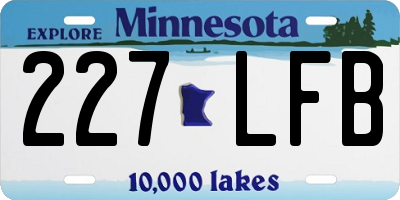 MN license plate 227LFB