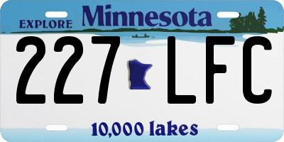 MN license plate 227LFC