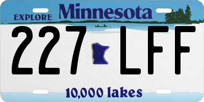 MN license plate 227LFF