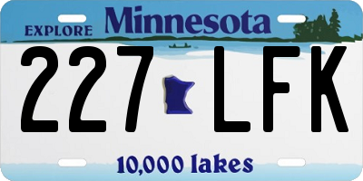 MN license plate 227LFK