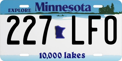 MN license plate 227LFO