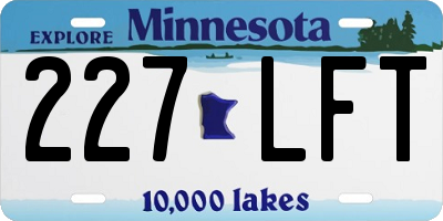 MN license plate 227LFT