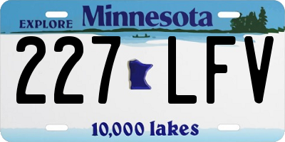 MN license plate 227LFV