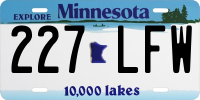 MN license plate 227LFW