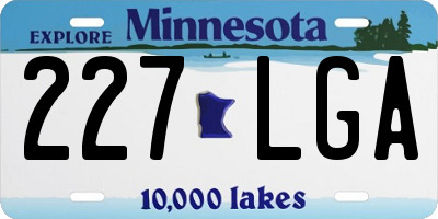 MN license plate 227LGA