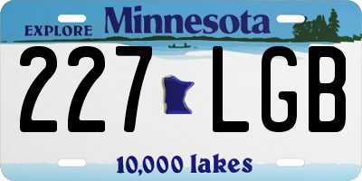 MN license plate 227LGB