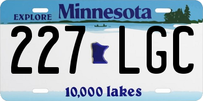 MN license plate 227LGC