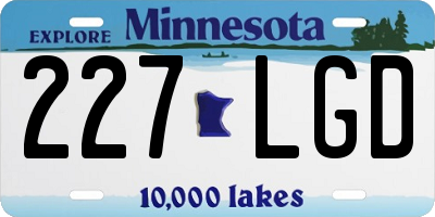 MN license plate 227LGD