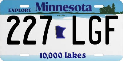 MN license plate 227LGF