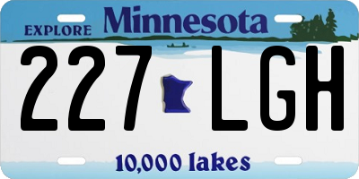MN license plate 227LGH