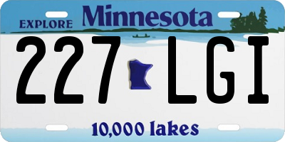 MN license plate 227LGI