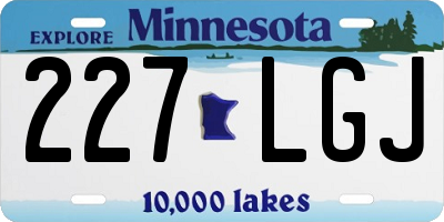 MN license plate 227LGJ