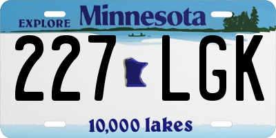 MN license plate 227LGK