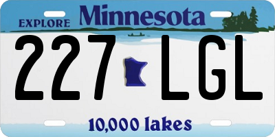 MN license plate 227LGL