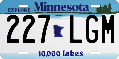 MN license plate 227LGM