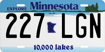 MN license plate 227LGN
