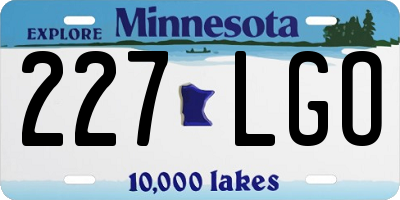 MN license plate 227LGO