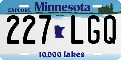 MN license plate 227LGQ
