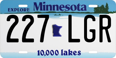 MN license plate 227LGR