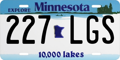 MN license plate 227LGS