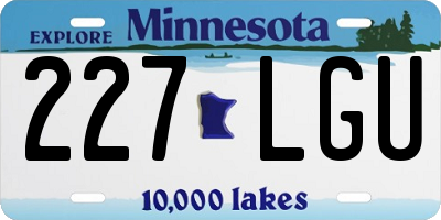 MN license plate 227LGU