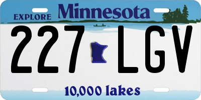 MN license plate 227LGV