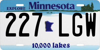 MN license plate 227LGW