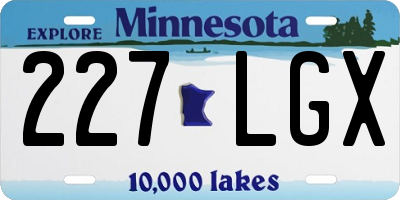 MN license plate 227LGX