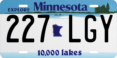MN license plate 227LGY